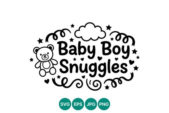 Baby Boy Snuggles Cute Teddy Bear Vector