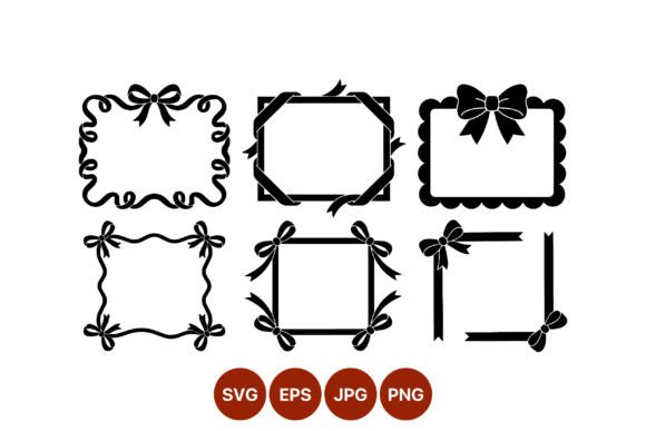 Black Ribbon Bow Frames Vector: Elevating Digital Design with Elegant Borders