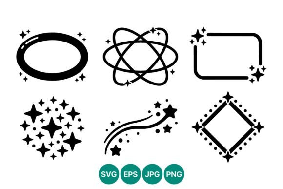 Black Sparkle Star Elements Vector