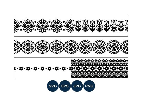 Black & White Floral Ornamental Borders