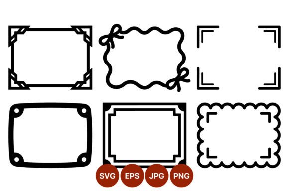 Black White Frame Set: Elevating Digital and Print Design with Versatile Vector Borders