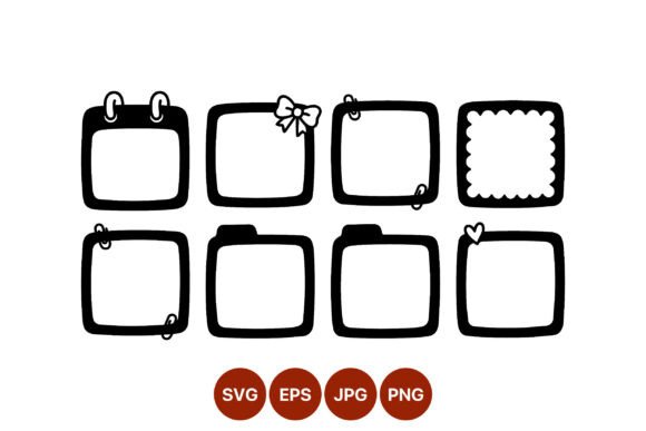 Black White Vector Frames Bow Paperclips: Elevating Digital Design with Minimalist Precision