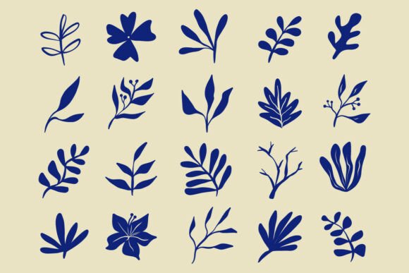 Botanical Leaf Silhouette Bundle Set