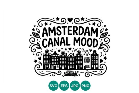 Capturing the Soul of the City: The Amsterdam Canal Mood Vector Art Collection