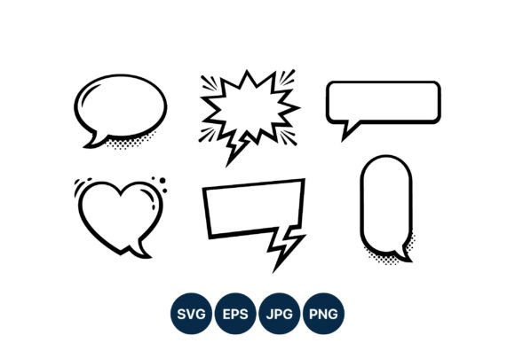 Comic Speech Bubbles Vector Set Black