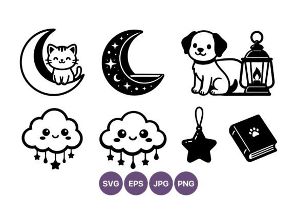 Cute Cat Dog Moon Stars Vector Icons: A Practical Guide for Designers