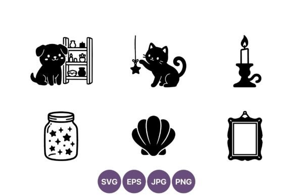 Cute Dog and Cat Silhouettes Vector Set: A Versatile Design Resource
