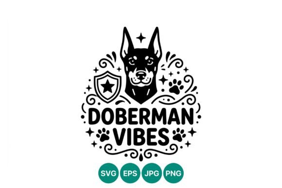 Doberman Dog Face Vector Art Design