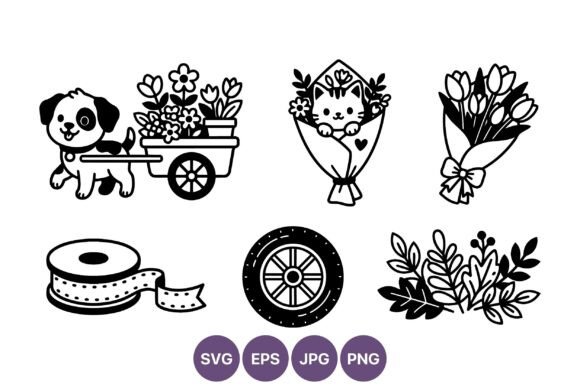 Dog and Cat Flower Bouquet Vector Set: A Practical Evaluation for Designers