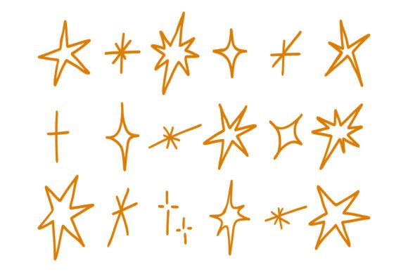 Elevating Visual Storytelling with the Hand Drawn Star Sparkle Doodle Set