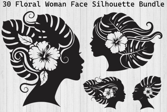 Evaluating the Floral Woman Face Silhouette Bundle for Professional and DIY Design Projects