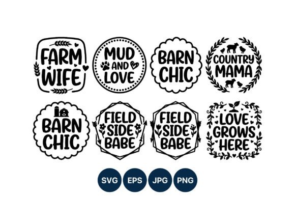 Farm Wife Country Phrases Vector Art: Blending Rustic Charm with Modern Design Utility