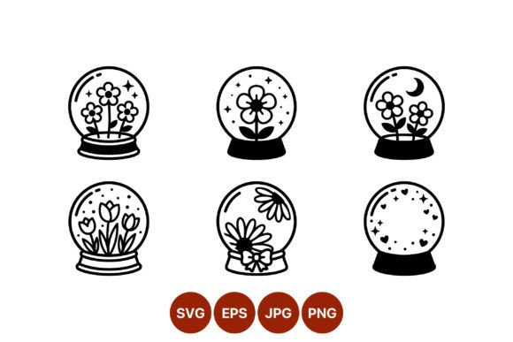 Floral Snow Globe Vector Art: A Versatile Resource for Modern Creators