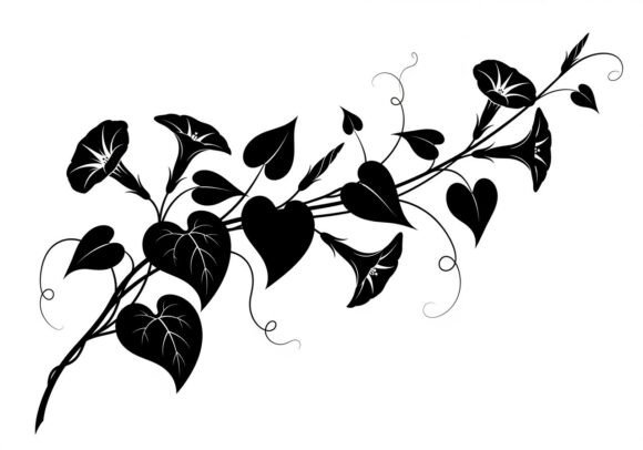 Integrating Black Heart Shaped Leaves on Vine into Your Creative Workflow