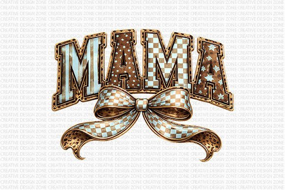 Mama Checkered Bow PNG Design Guide