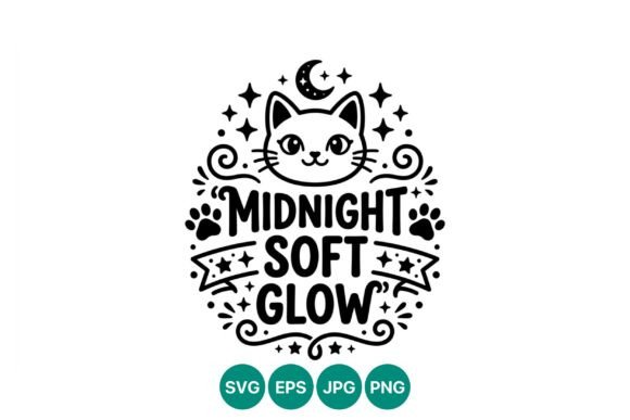 Midnight Soft Glow Cat Vector: A Versatile Design Asset for Creators