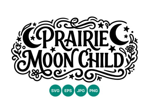 Prairie Moon Child Vector Art
