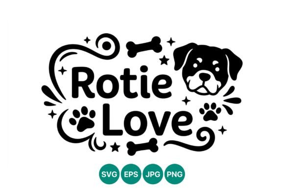 Rotie Love Rottweiler Dog Vector: A Modern Staple for Creative Design