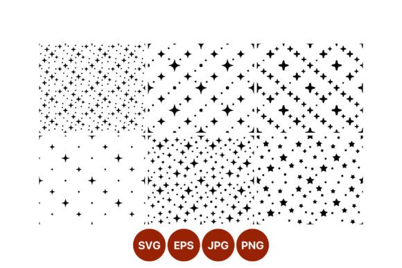 Star Sparkle Seamless Pattern Set: Elevating Designs with High-Contrast Vector Graphics