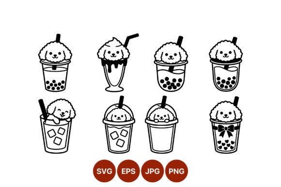 Strategic Simplicity: Leveraging Cute Dog Bubble Tea Line Art for Modern Brand Identity