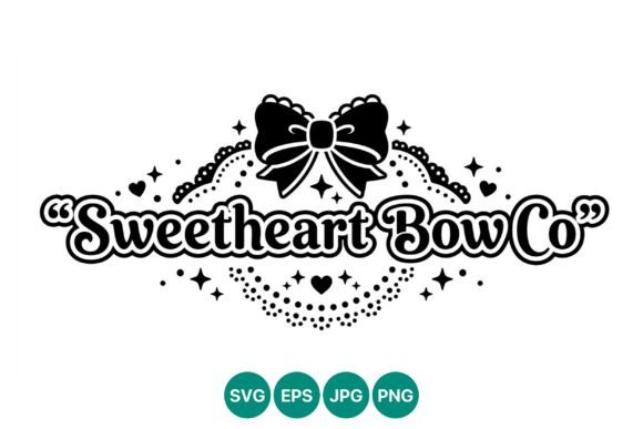 Sweetheart Bow Co Black White Vector