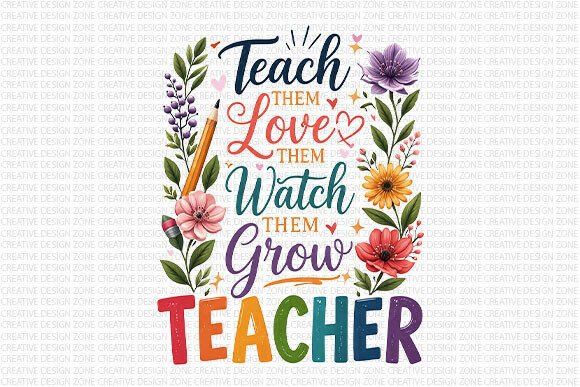 Teach Them Love Grow Teacher PNG: A Visual Tribute to Education