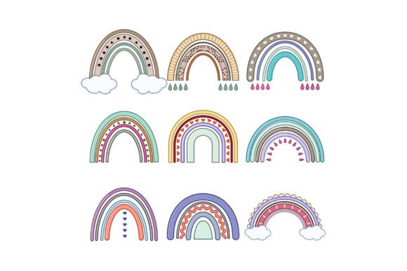 The Rise of Hand Drawn Baby Boho Rainbow Illustrations in Modern Design